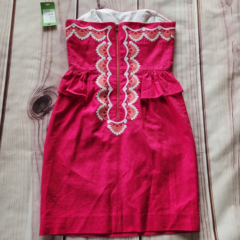 NWT Lilly Pulitzer "Maybell" Dress Pinwheel Hot Pink Embroidered, Women's Size 0 - Picture 6 of 12